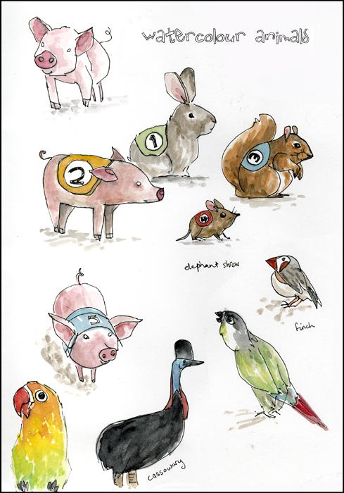 watercolour animals 2