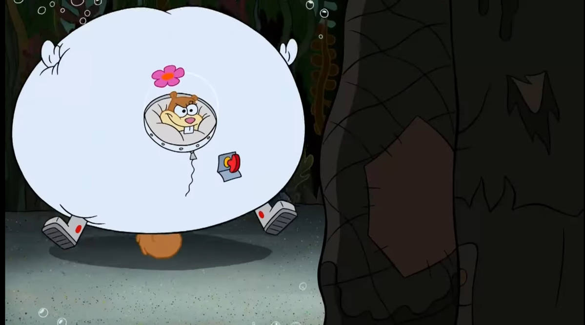 Sandy Cheeks Suit Inflation by Salamander-Commander on DeviantArt