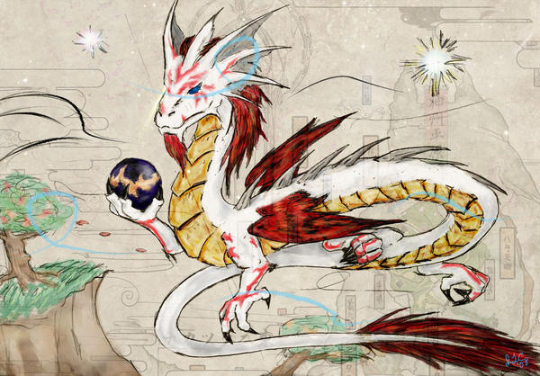 Okami-inspired Asian Dragon by Seferia