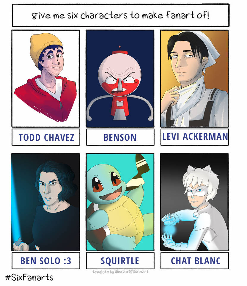 Six fanartsTemplate Completed by didipin on DeviantArt