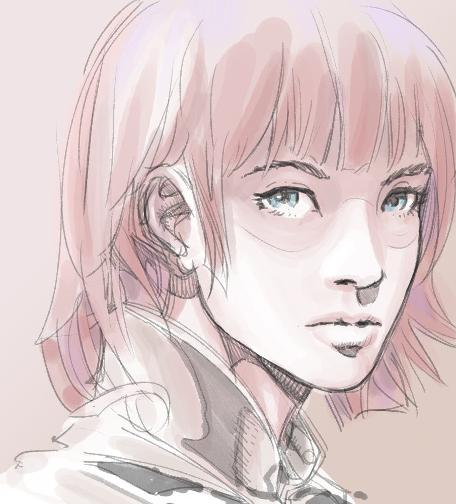 Digital Speed sketch - Girl in Pink.