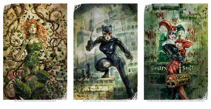 Gotham Sirens Tryptich Print Set