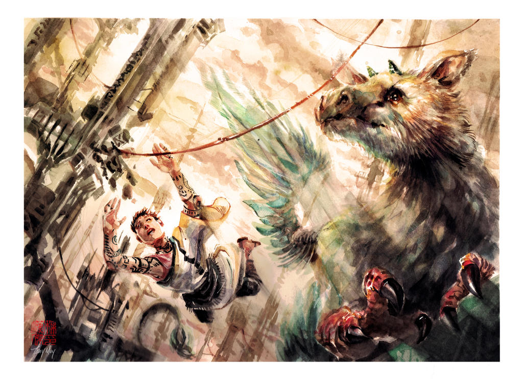 The Last Guardian - Watercolor by dreamflux1