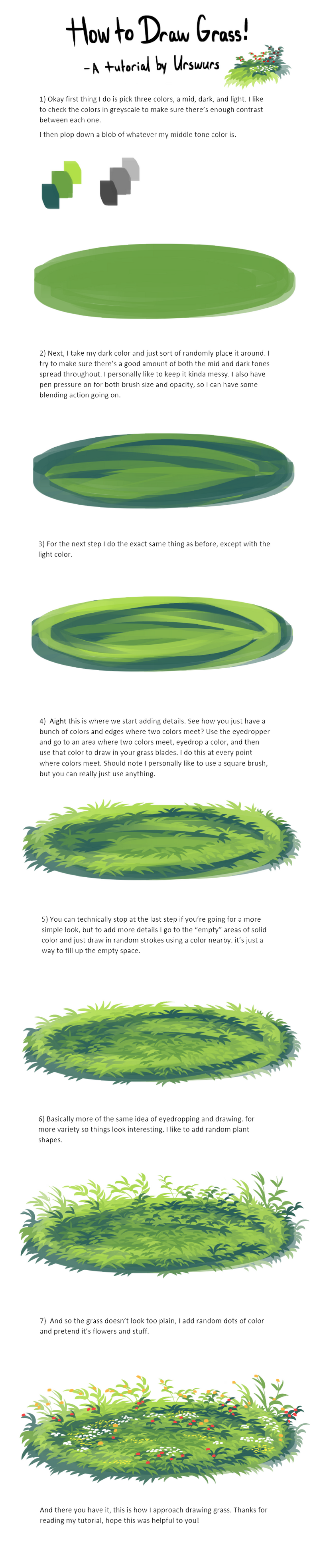 A Grass Tutorial by Urswurs on DeviantArt