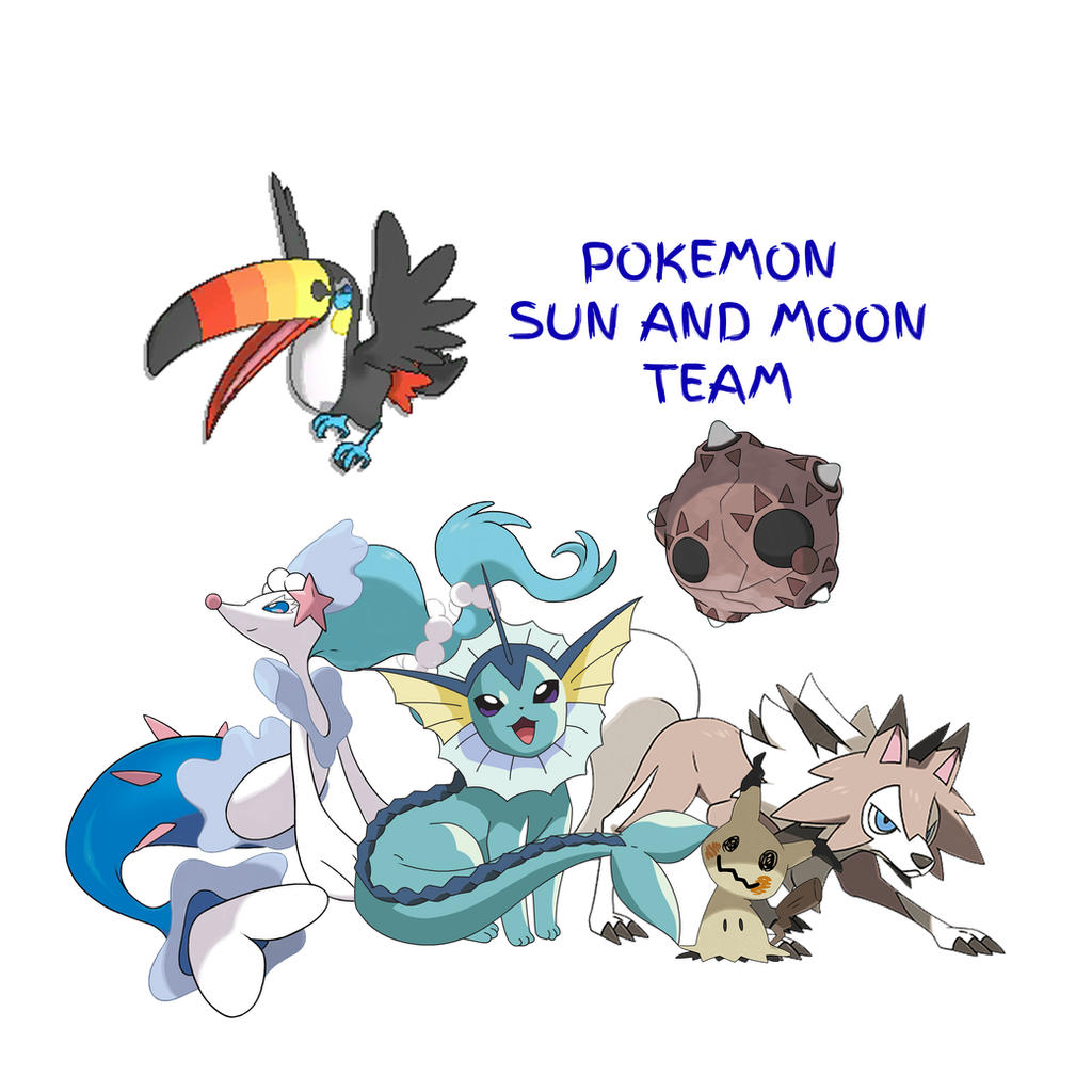 Pokemon Sun and Moon team by BlackAquali on DeviantArt
