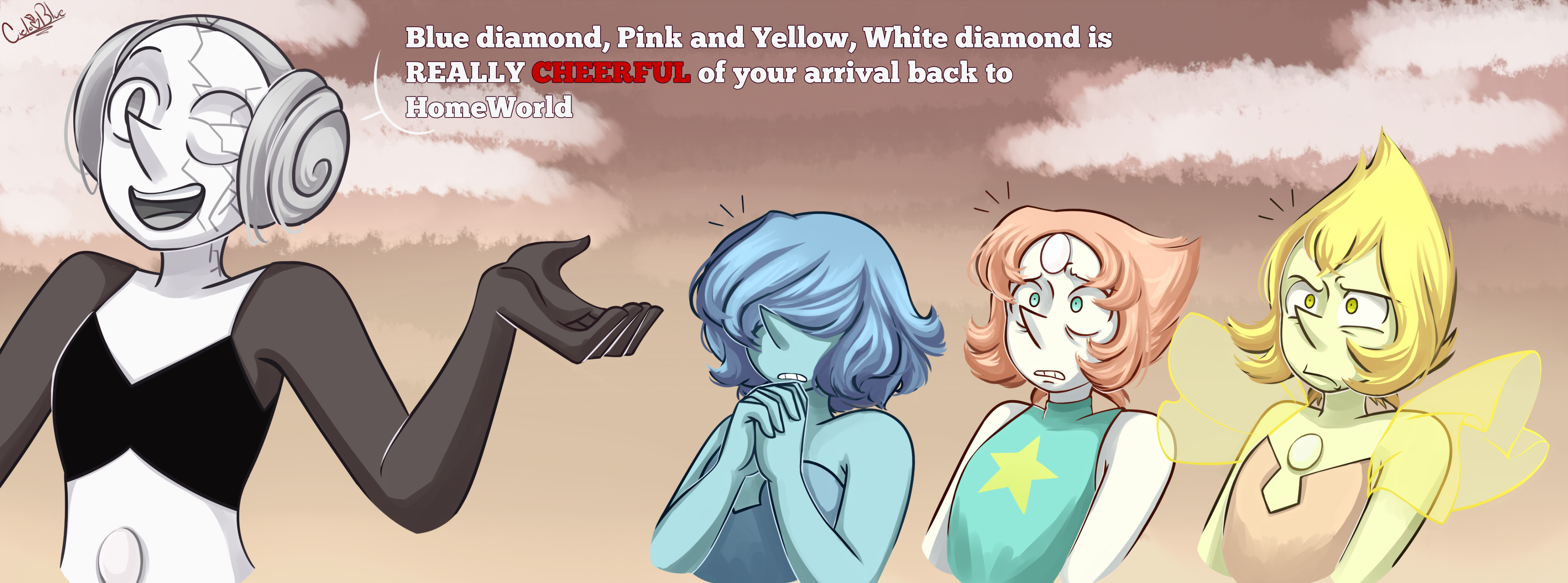 Pink blue yellow 2025 and white diamonds
