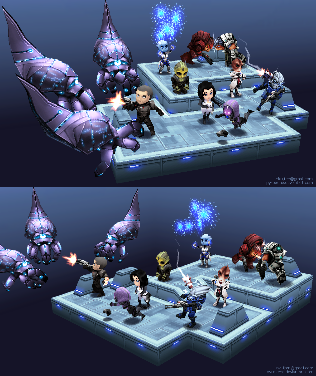 Lowpoly mini Mass Effect scene - lores tex version