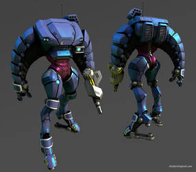 Mech armor suit lowpoly - posed
