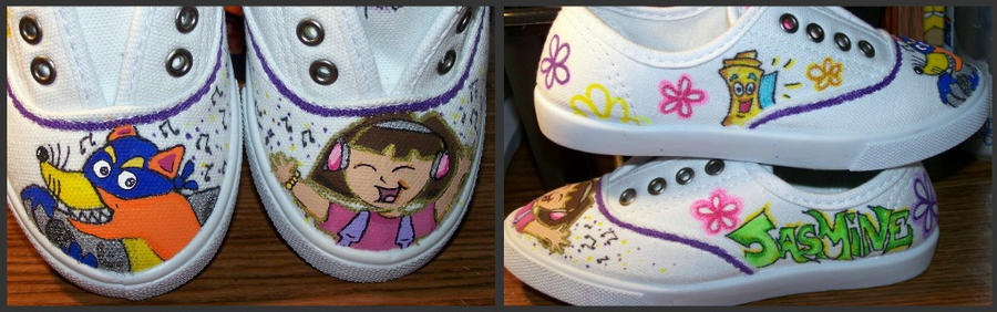 Dora Shoes by ChumpShoes on DeviantArt