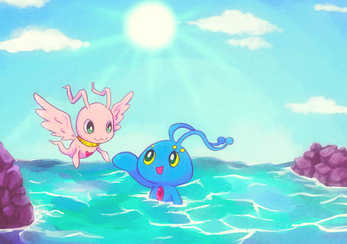 Manaphy and MarineAngemon