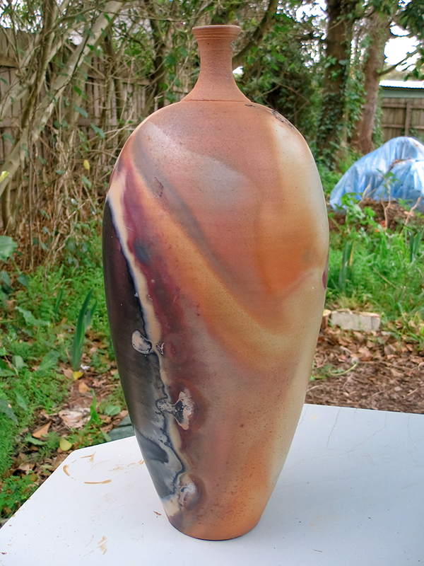 Large pit fired bottle