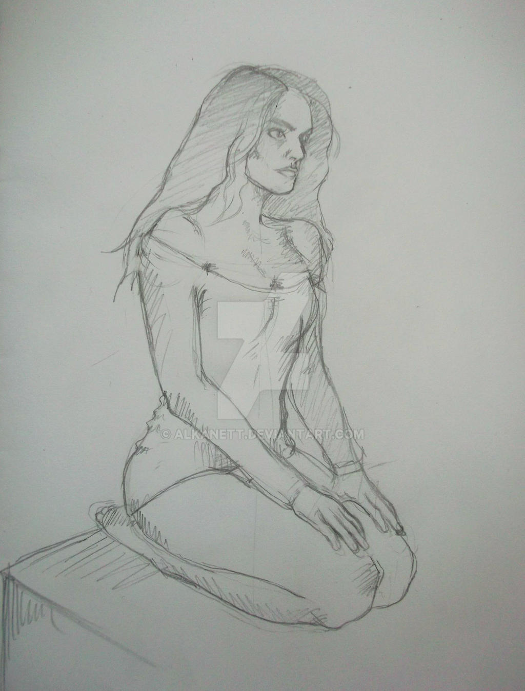 Kneeling Sketch by on DeviantArt