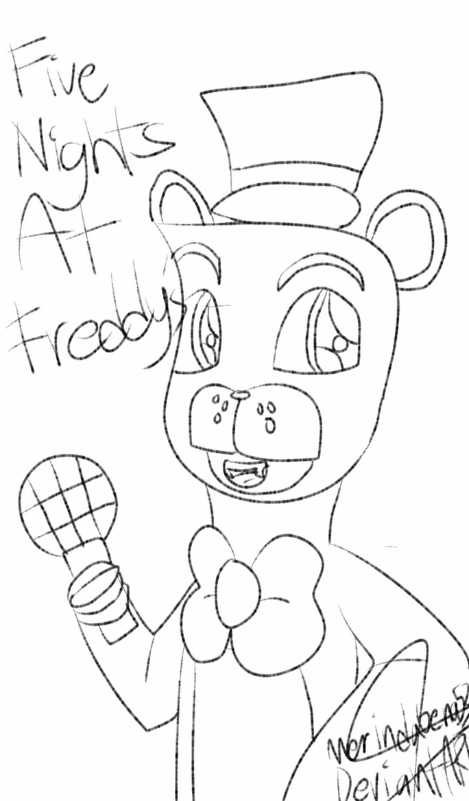 Five Nights at Freddy's-Freddy Fazbear Sketch (1) by MerindaGena53 on ...