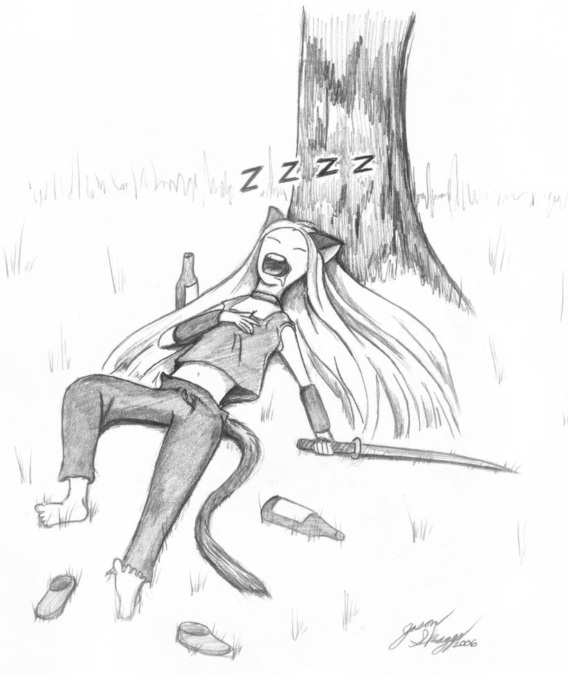 Cat Napping by marr0w