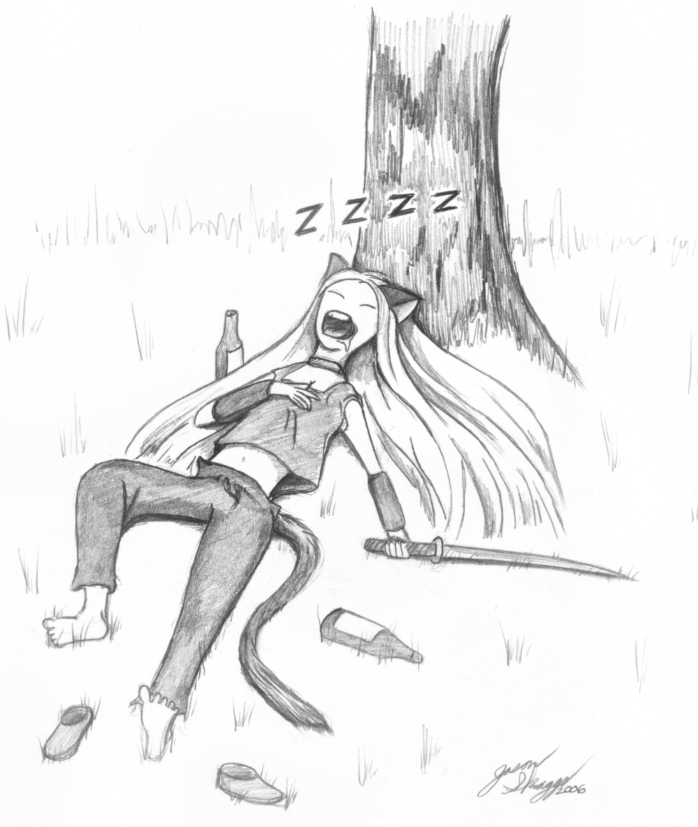 Cat Napping by marr0w