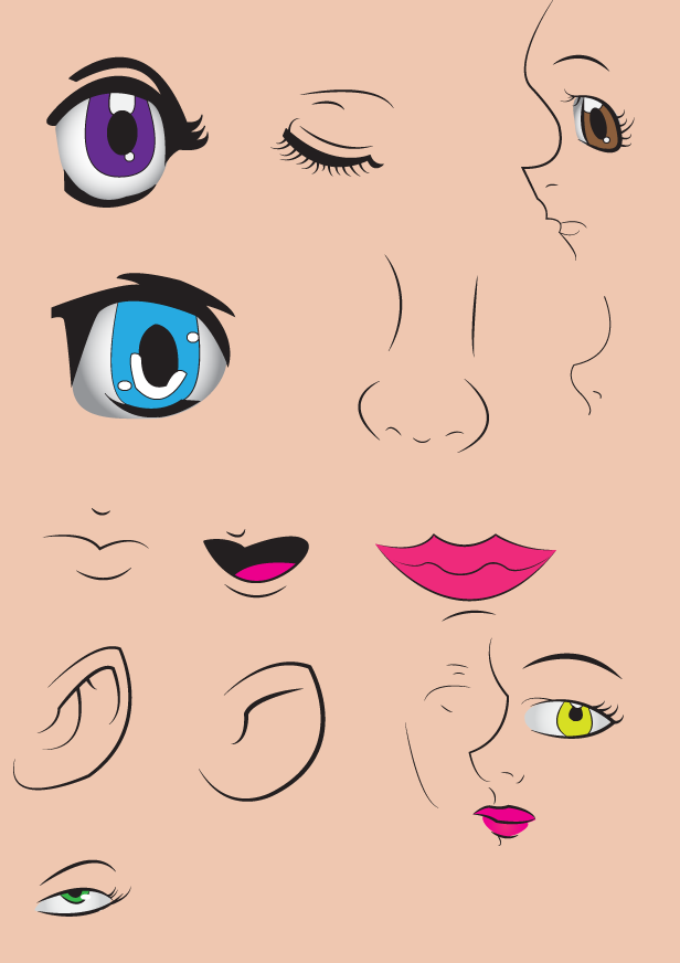 Anime Facial Features by tiffywiffy12 on DeviantArt