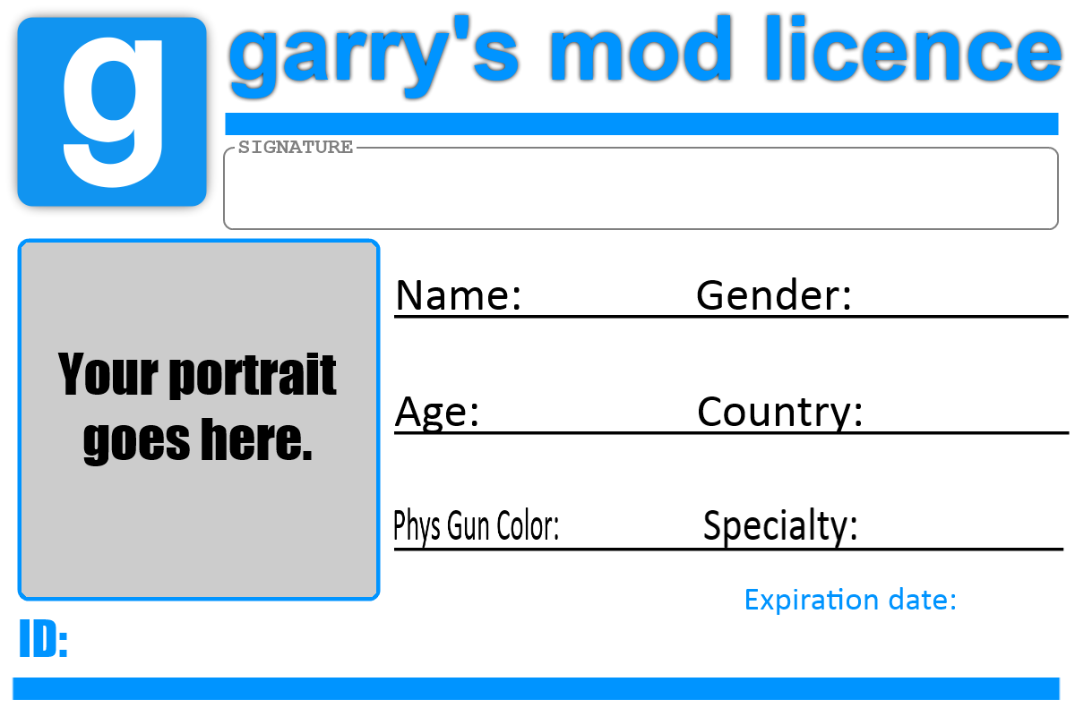 Gmod Licence template