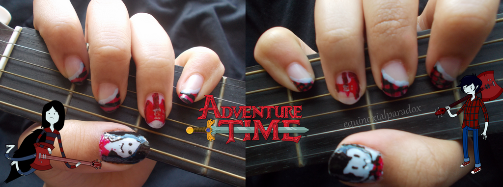 Marceline And Marshall Lee Nail Art By Crazedclairebear On Deviantart Marceline And Marshall Lee Nail Art By Crazedclairebear On Deviantart
