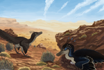Velociraptor pair by Promilie