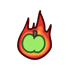 Apple - Green: Flaming by Mothkitten