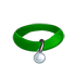 Collar - Green with Silver Tag by Mothkitten