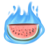 Flaming Watermelon Slice by Mothkitten