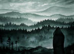 Dan and a foggy landscape ~ danisnotonfire by szluu