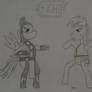 (Art Trade): Aurora VS Rainbow Dash Action Style