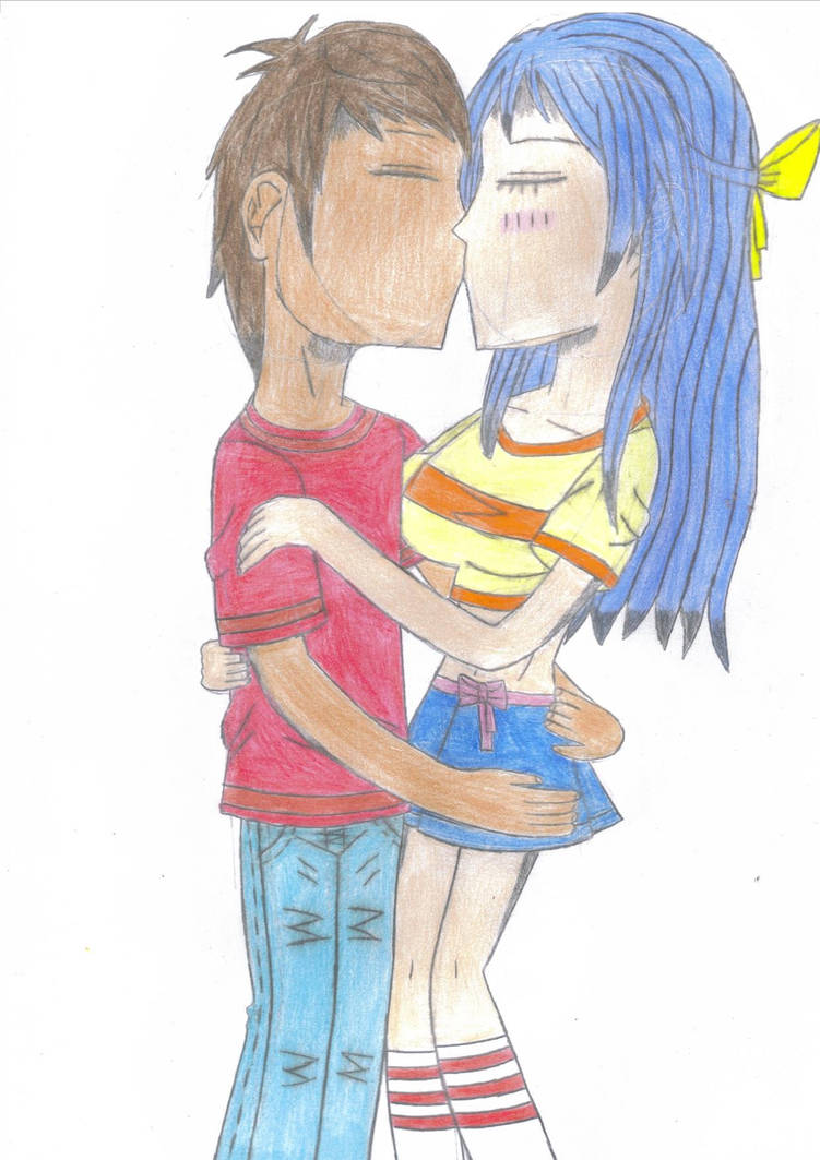 Anime boy and girl kissing drawing practice by CrimsonSkull18 on DeviantArt Boy And Girl Hugging Drawing