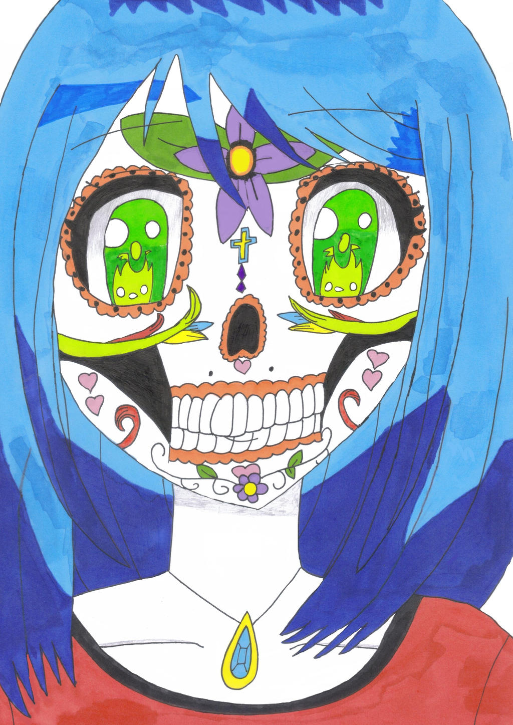 Sugar Skull anime girl by CrimsonSkull18 on DeviantArt