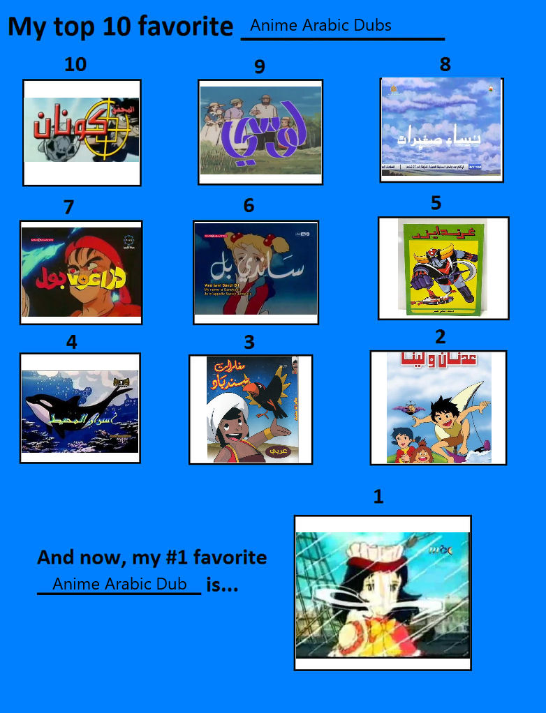 My Top 10 Favorite Anime Arabic Dubs by thebritishartist2003 on DeviantArt