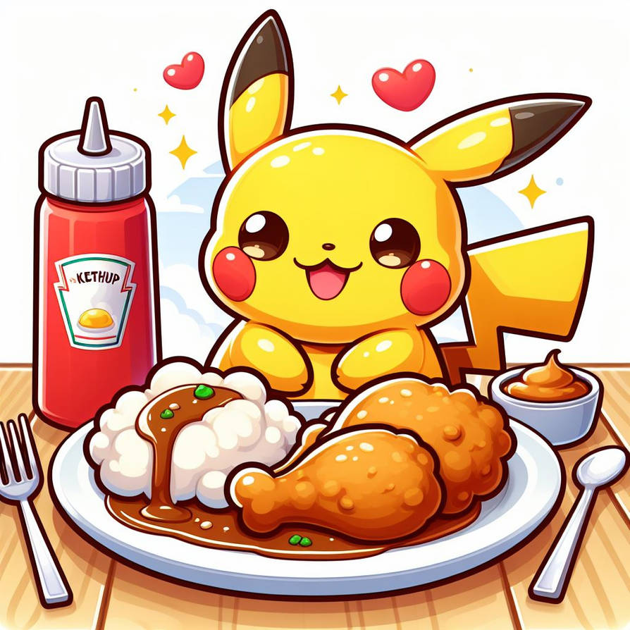 Pikachu's Chicken Meal by thebritishartist2003 on DeviantArt