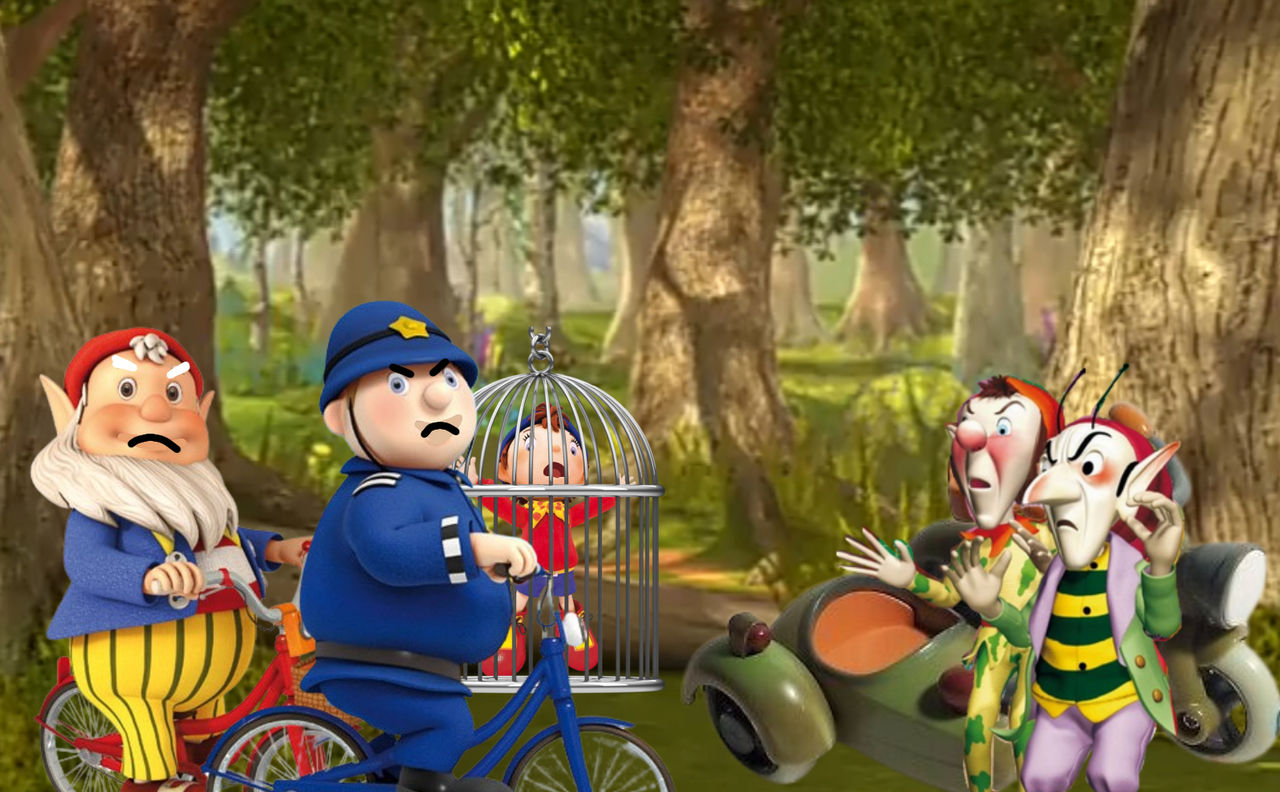 Big Ears And Mr Plod Rescuing Noddy From Goblins By GreatBritain1801 big-ears-and-mr-plod-rescuing-noddy-from-goblins-by-greatbritain1801