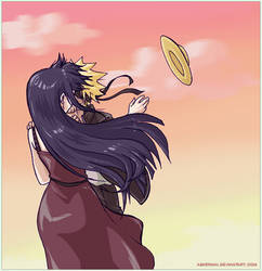 NaruHina - sunset cel-shaded