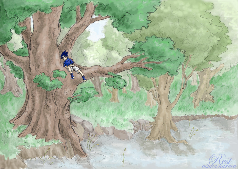 Sasuke in a tree