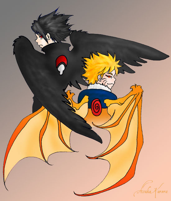 naruto- sasunaru with wings