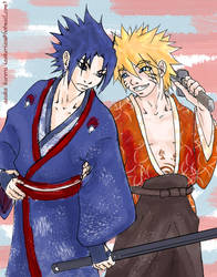 Naruto and Sasuke - kimono