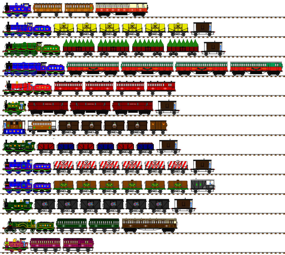 Steam Team Pulling their Christmas Trains by GuardianSoulMLP on DeviantArt