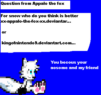 Question from Appalo the fox