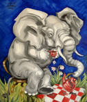 Tea Party Elephant by EllaMarcs