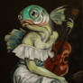 Seated Fish With Violin