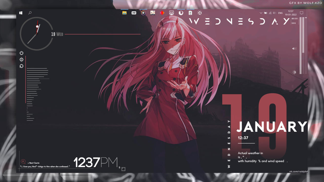 Zero Two Themed Rainmeter Skin Anime By Wolfxzo On Deviantart