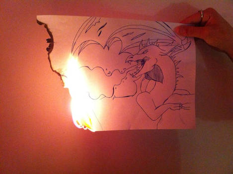 3d FireArt, Fire spitting dragon.