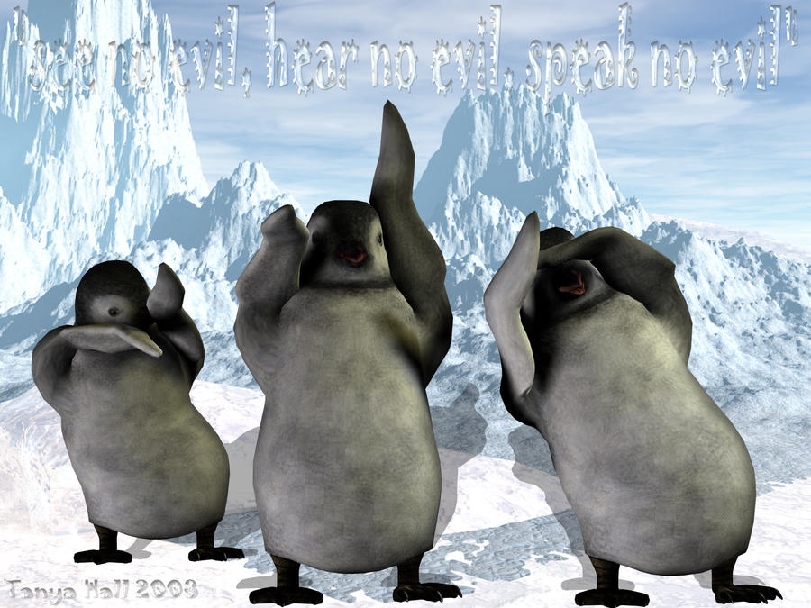 Three Wise Penguins by RhosynDdu on DeviantArt