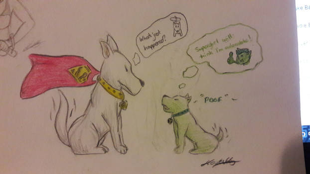 Krypto and Beastboy doodle