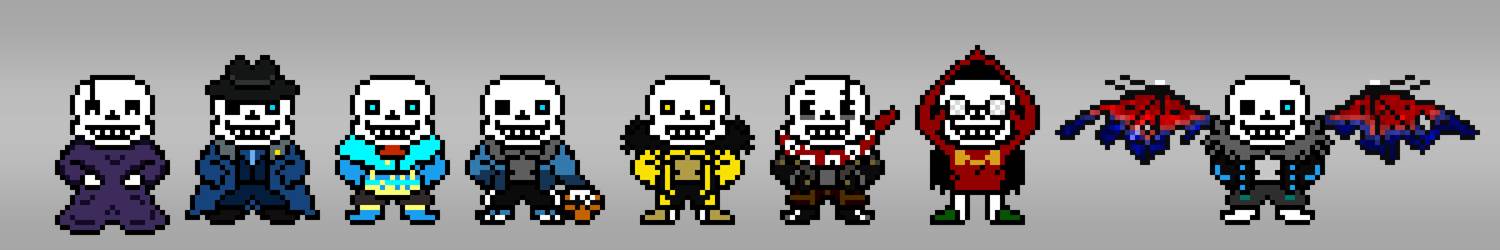 All my sans aus pixel art (they are a lot) - JaimeArt - Folioscope