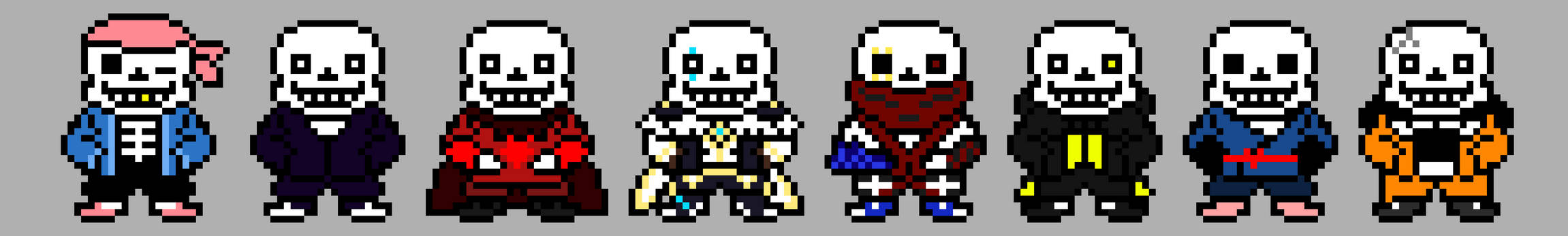 All my sans aus pixel art (they are a lot) - JaimeArt - Folioscope