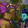 A troll and her raptor - WoW