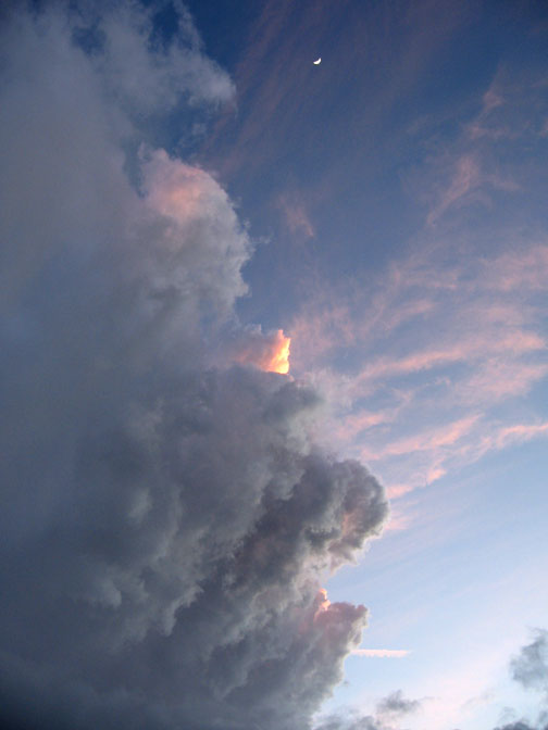 Clouds and moon