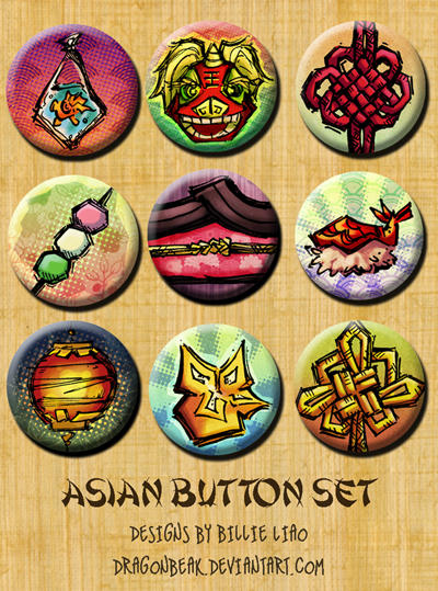 Asian Style Button Asian Button Set by DragonBeak on DeviantArt